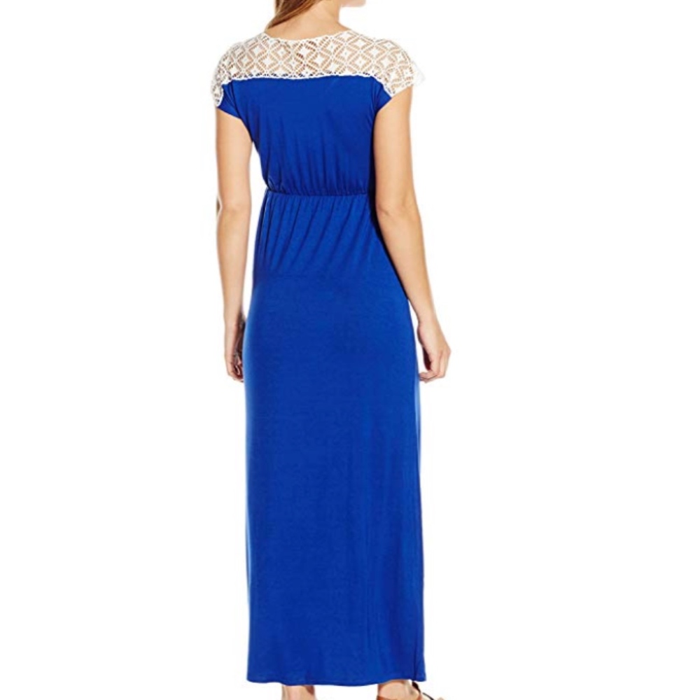 *HP* Sapphire Blue Maxi Dress with Crochet Accents - Picture 5 of 5